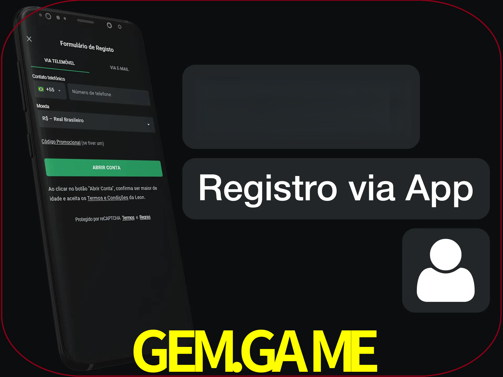 Registre-se com duas etapas usando o aplicativo.