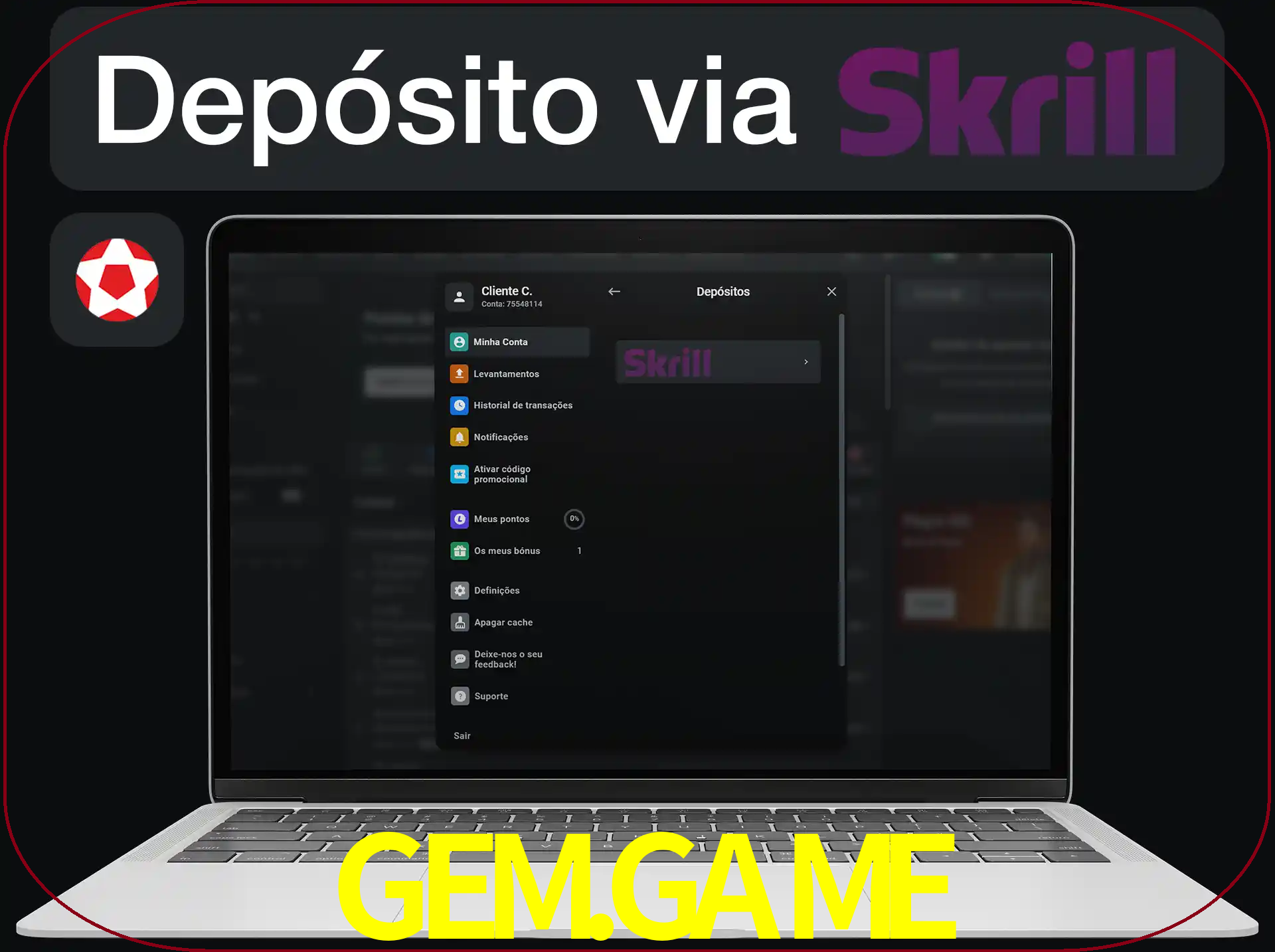 Fazer depósitos com Skrill.
