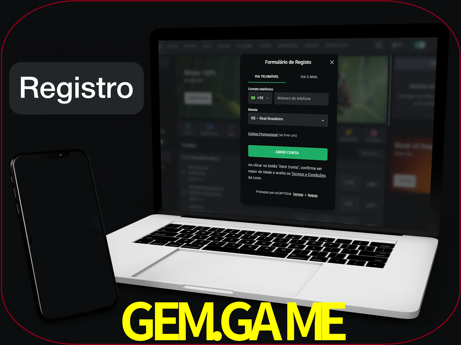 O registro na LeonBet é simples.